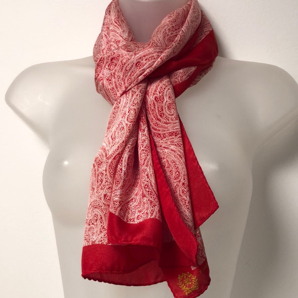 Ellen Tracy Elegant Rectangular Scarf In Red. Pai… - image 1